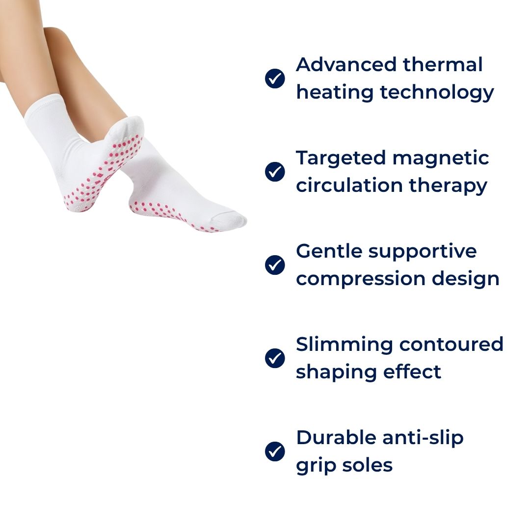 Heating Socks – Magnetic Therapy – Breathable Slimming Thermal Socks for Cold Feet Relief – Boosts Circulation &amp; Comfort