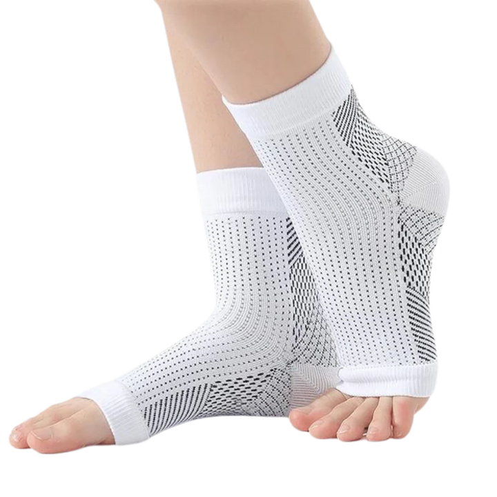 Compression Support Socks with Open-Toe Design and Non-Slip Fit