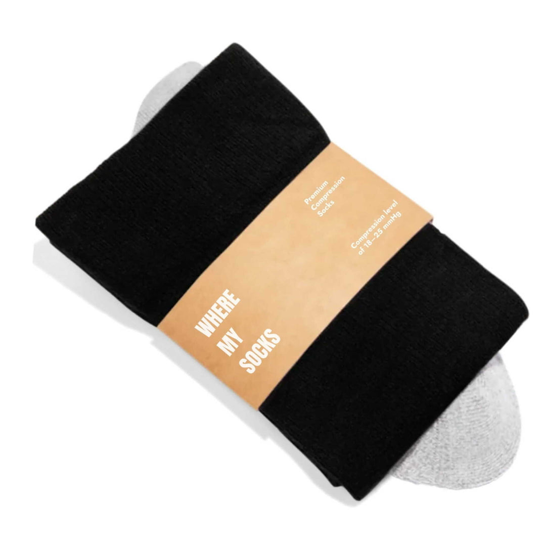 Bamboo Wide Compression Socks - Black