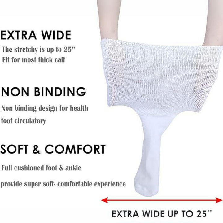2 Pairs of Comfort Extra Wide Lymphedema &amp; Diabetic Socks - Max