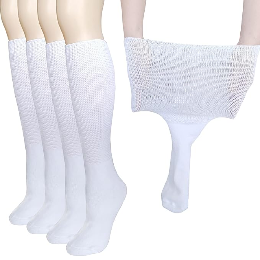 2 Pairs of Comfort Extra Wide Lymphedema &amp; Diabetic Socks - Max