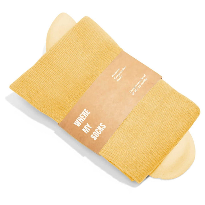 Bamboo Wide Compression Socks - Sunny Yellow