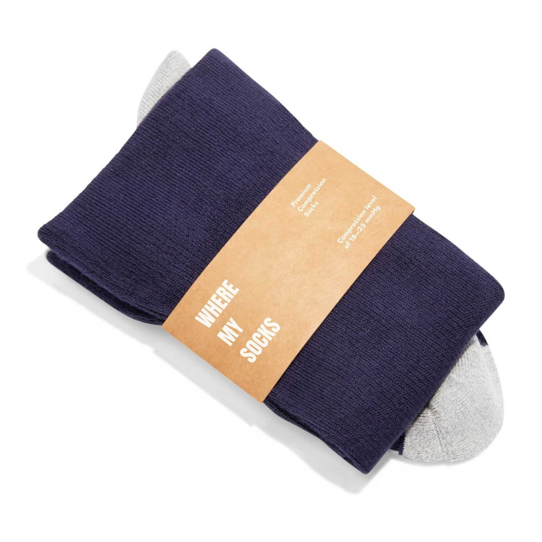 Bamboo Wide Compression Socks - Midnight Blue