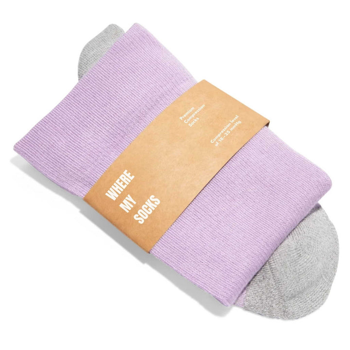 Bamboo Wide Compression Socks - Lavender