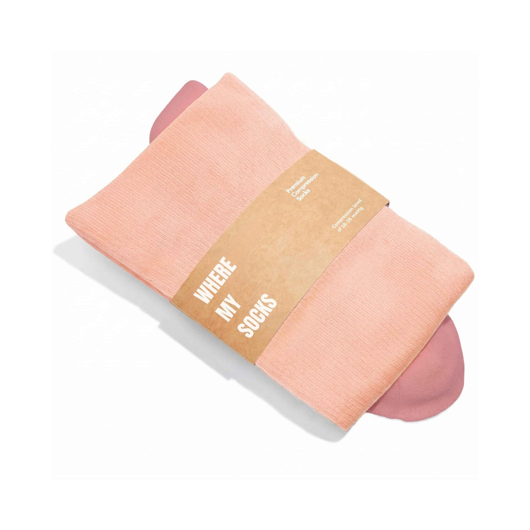Bamboo Wide Compression Socks - Peach Pink