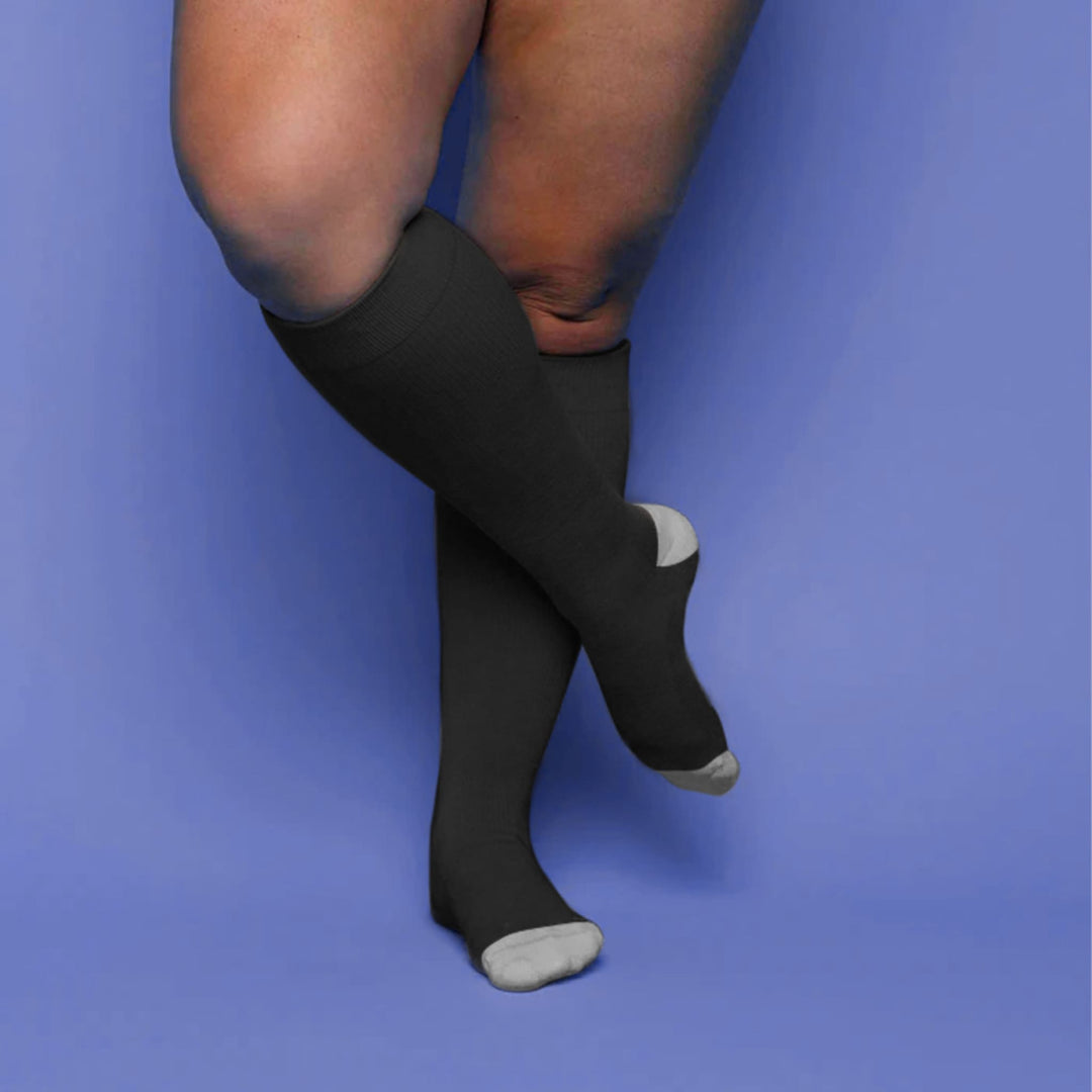 Bamboo Wide Compression Socks - Black