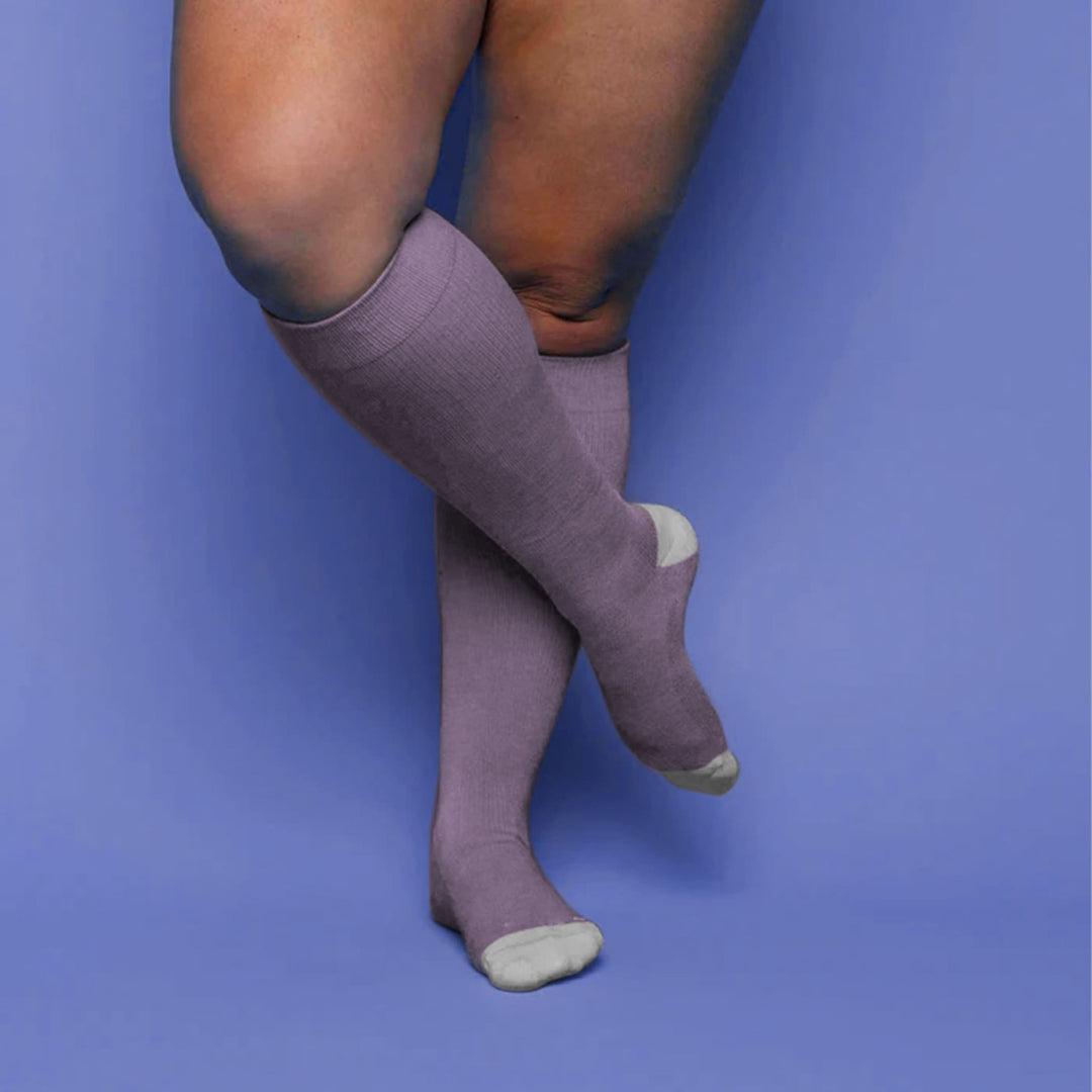 Bamboo Wide Compression Socks - Lavender