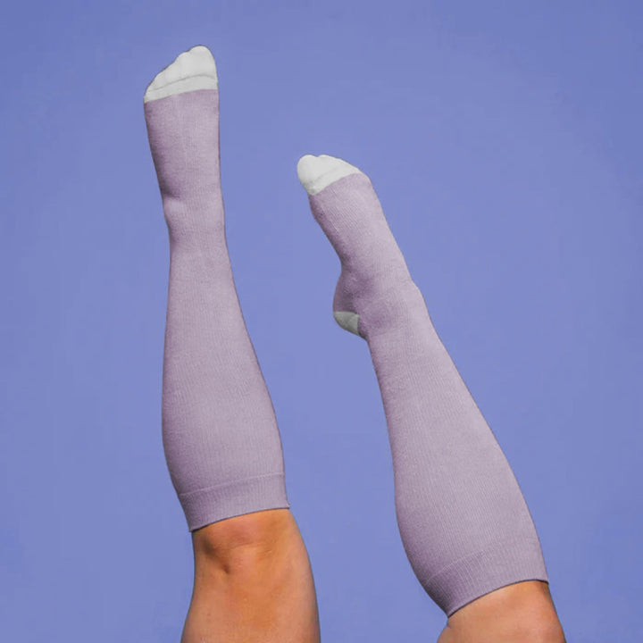 Bamboo Wide Compression Socks - Lavender