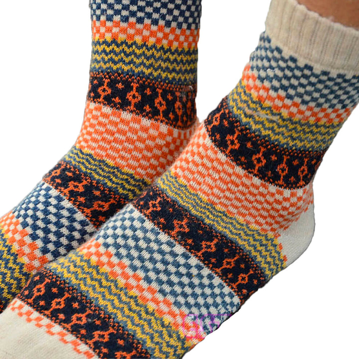 4-piece set of vintage autumn socks- Northern Lights
