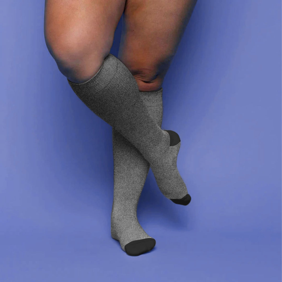 Bamboo Wide Compression Socks - gray