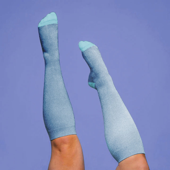 Bamboo Wide Compression Socks - Denim Blue