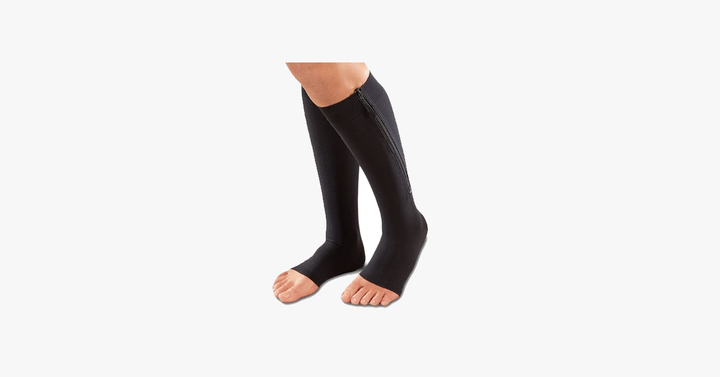 Unisex Zipper Compression Socks with Open Toe – Relaxation with Every Step!