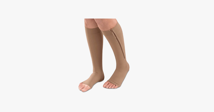 Unisex Zipper Compression Socks with Open Toe – Relaxation with Every Step!