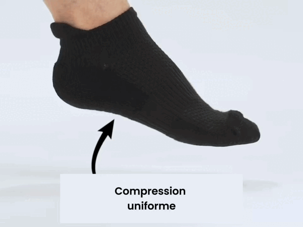 Compression socks with padding for lighter legs &amp; less foot pain