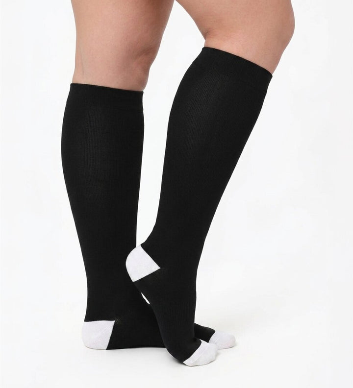 Bamboo Wide Compression Socks - Black