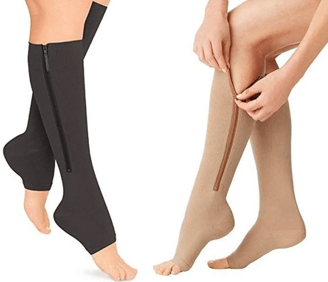 Compression Socks with Zipper for Support and Relief