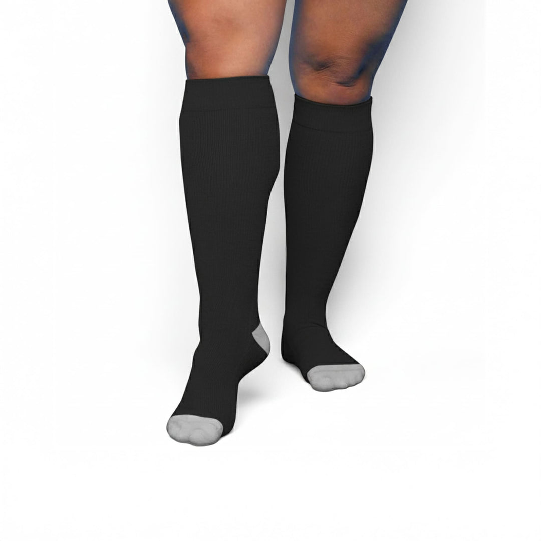 Bamboo Wide Compression Socks - Black
