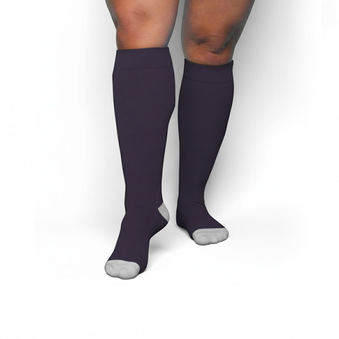 Bamboo Wide Compression Socks - Midnight Blue