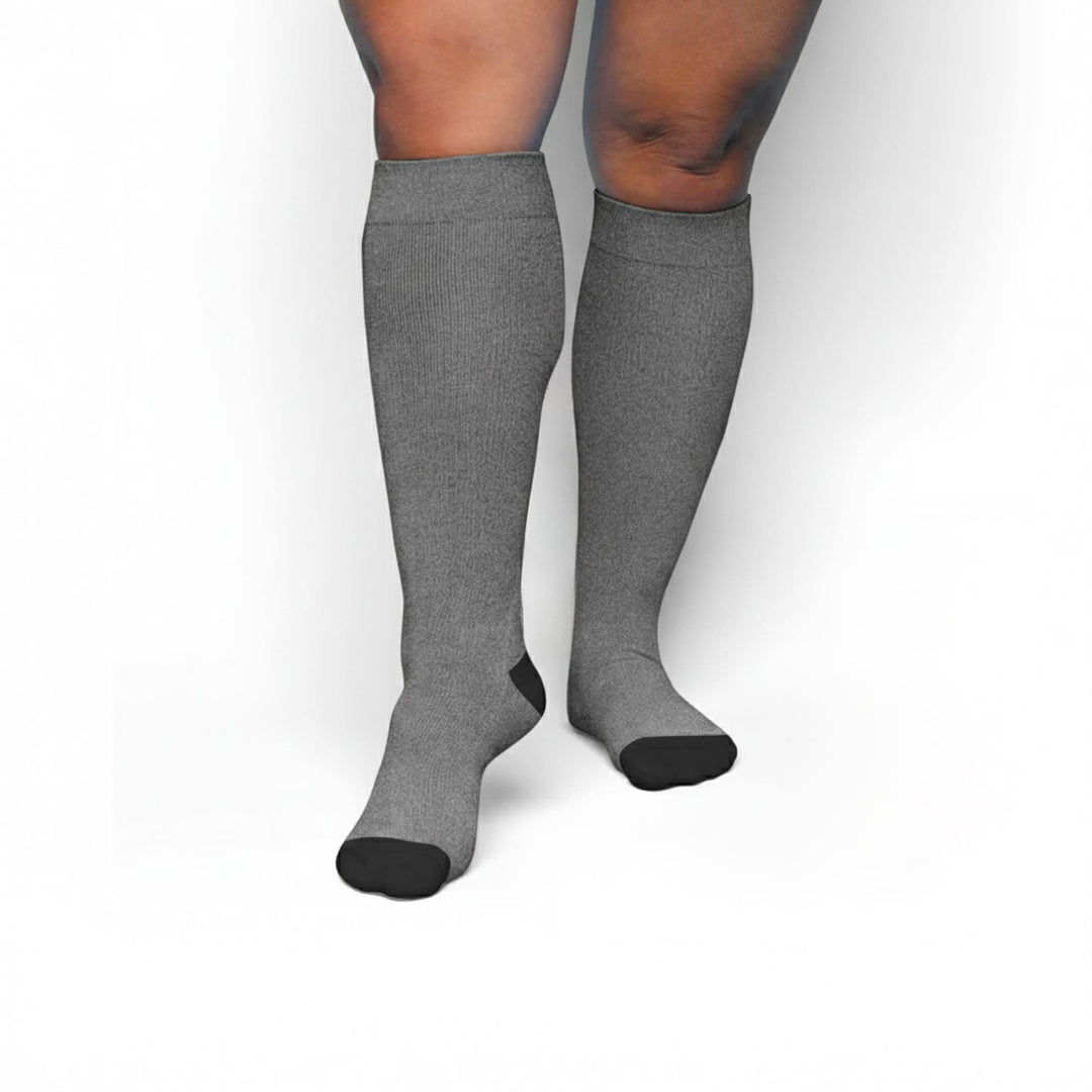 Bamboo Wide Compression Socks - gray