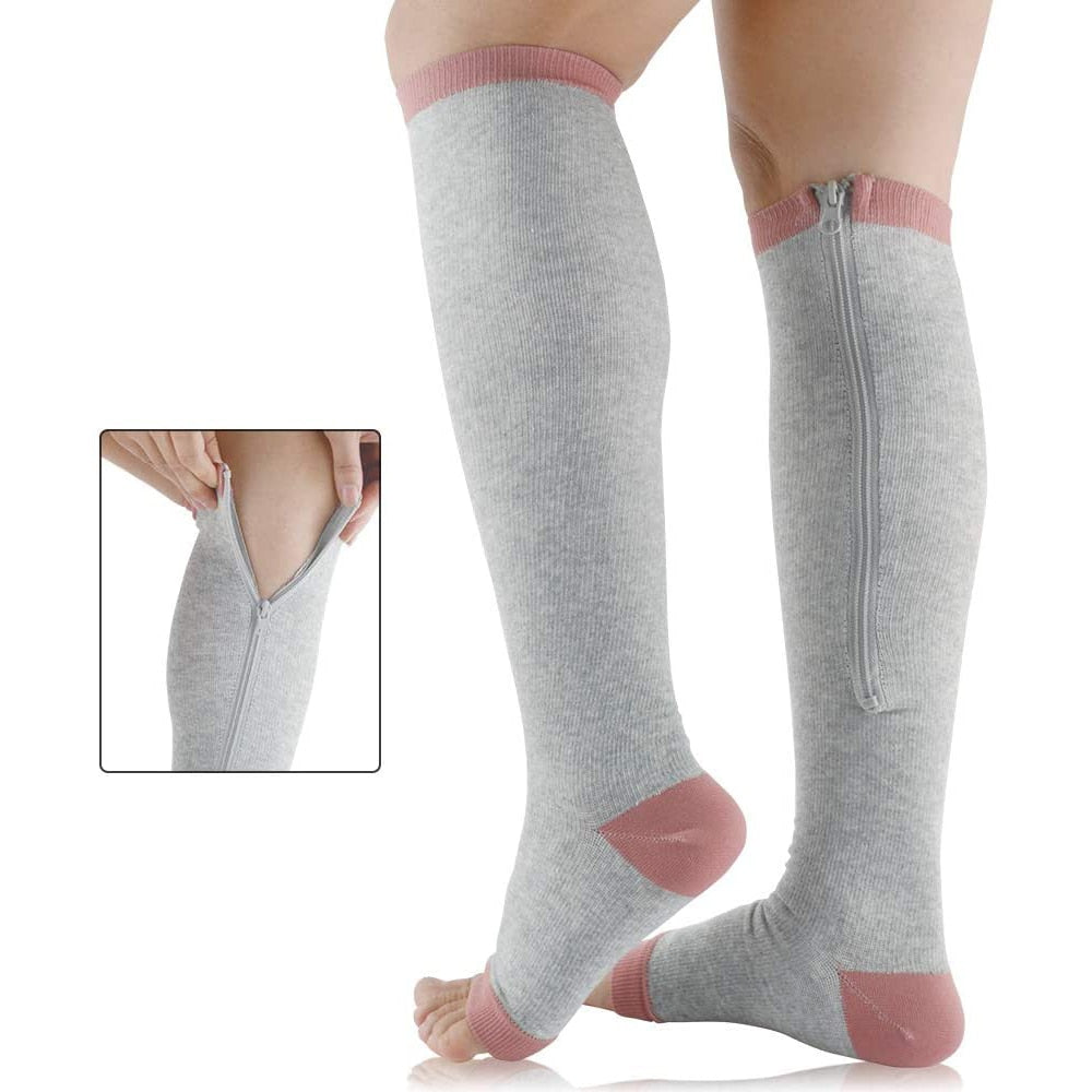 SupportEase – Zippered Compression Stockings for Comfort