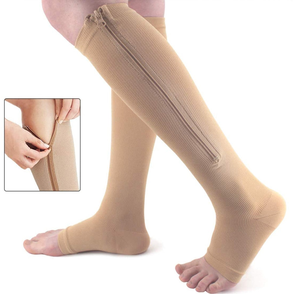 SupportEase – Zippered Compression Stockings for Comfort