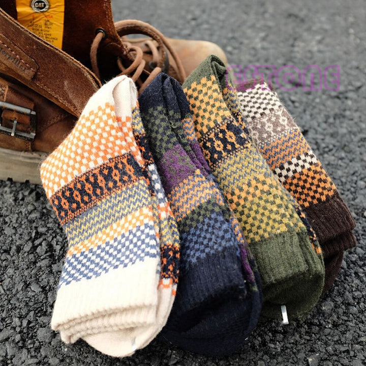 4-piece set of vintage autumn socks- Northern Lights