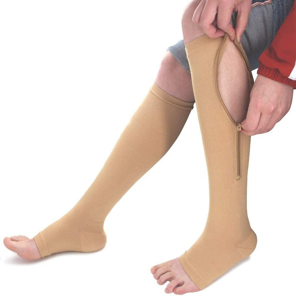 SupportEase – Zippered Compression Stockings for Comfort