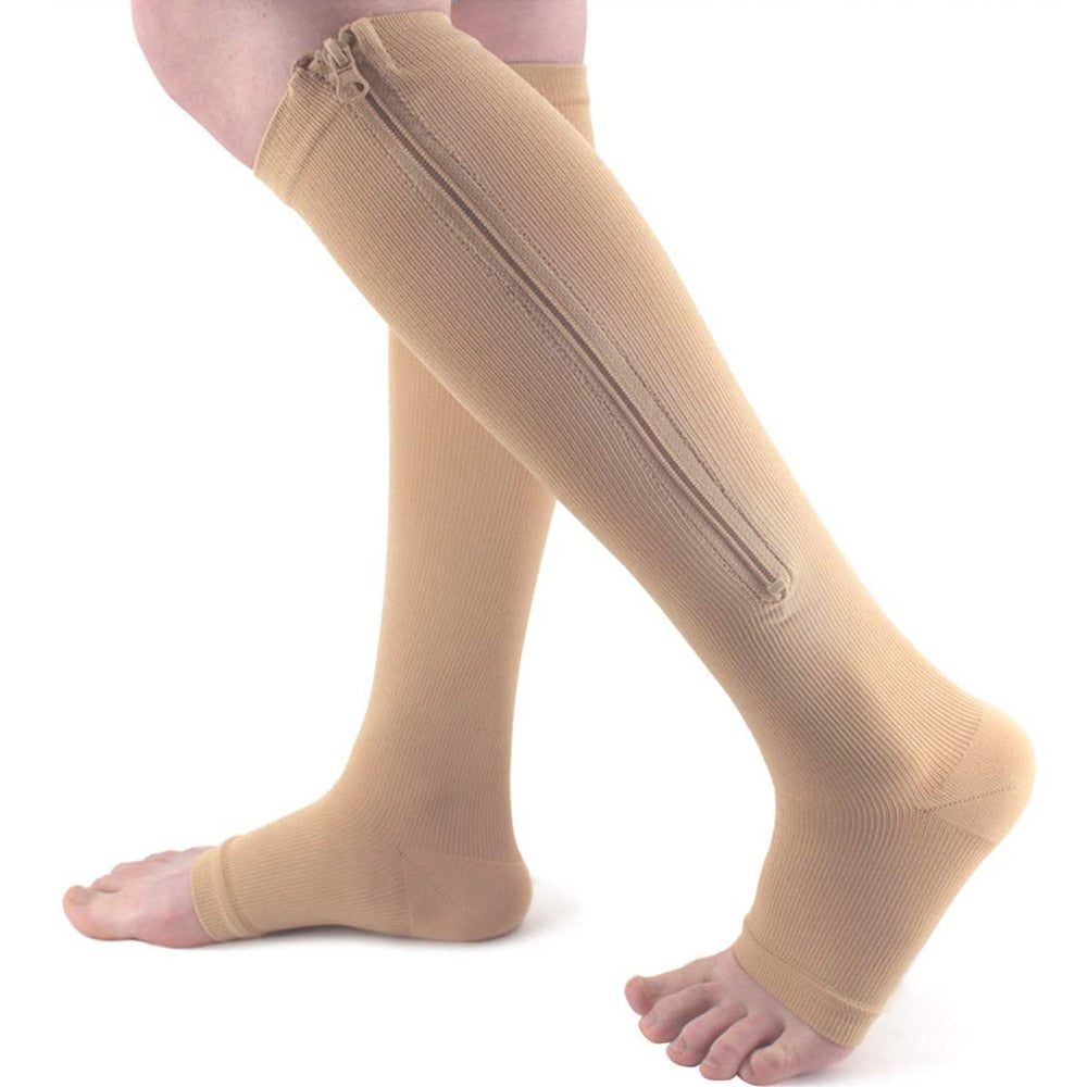 SupportEase – Zippered Compression Stockings for Comfort