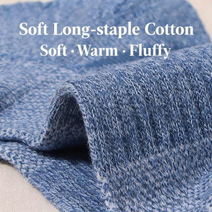 Cushioned Terry-Lined Non-Slip Grip Crew Socks with Plush Insole