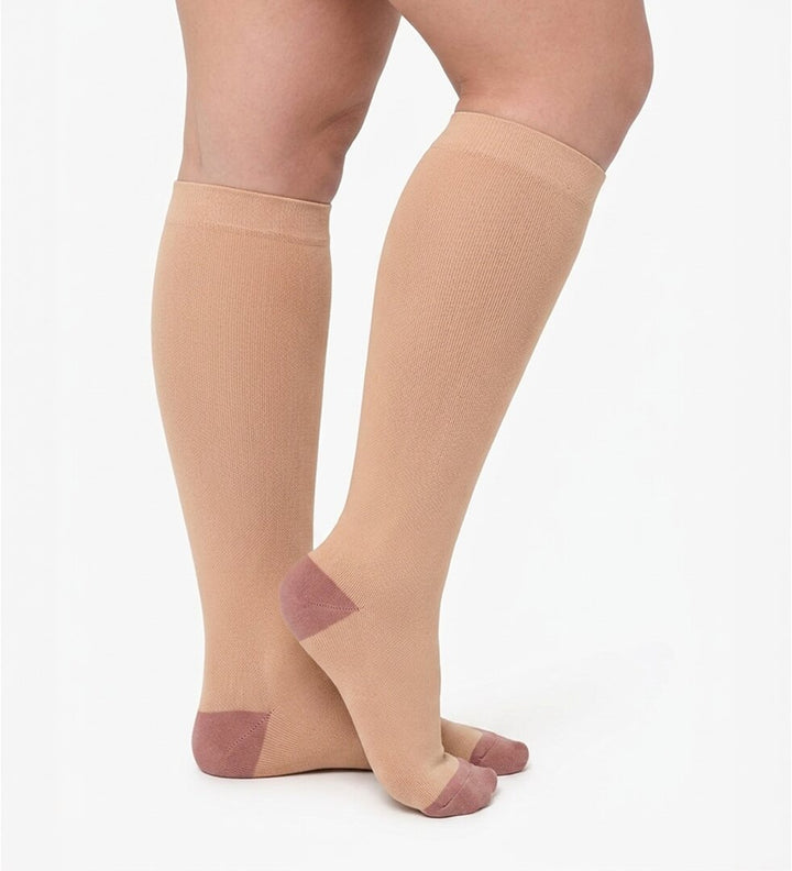 Bamboo Wide Compression Socks - Peach Pink