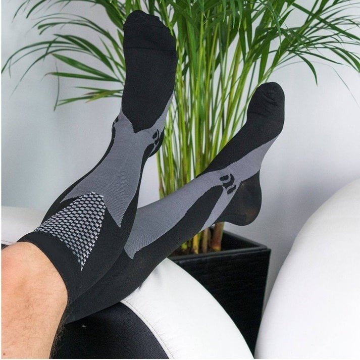 Graduated compression stockings for pain relief, improved blood circulation, and all-day comfort