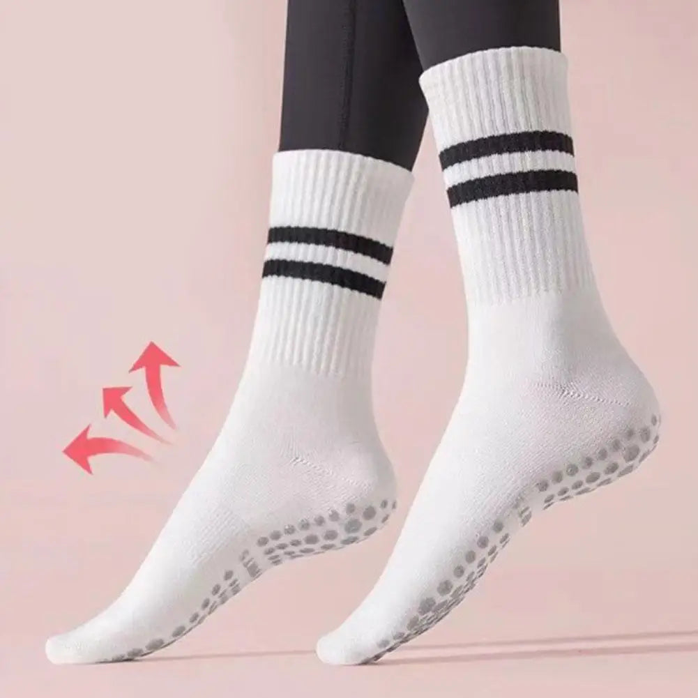Anti-slip Mid-Tube Sports Socks for Fitness and Yoga - GripFit