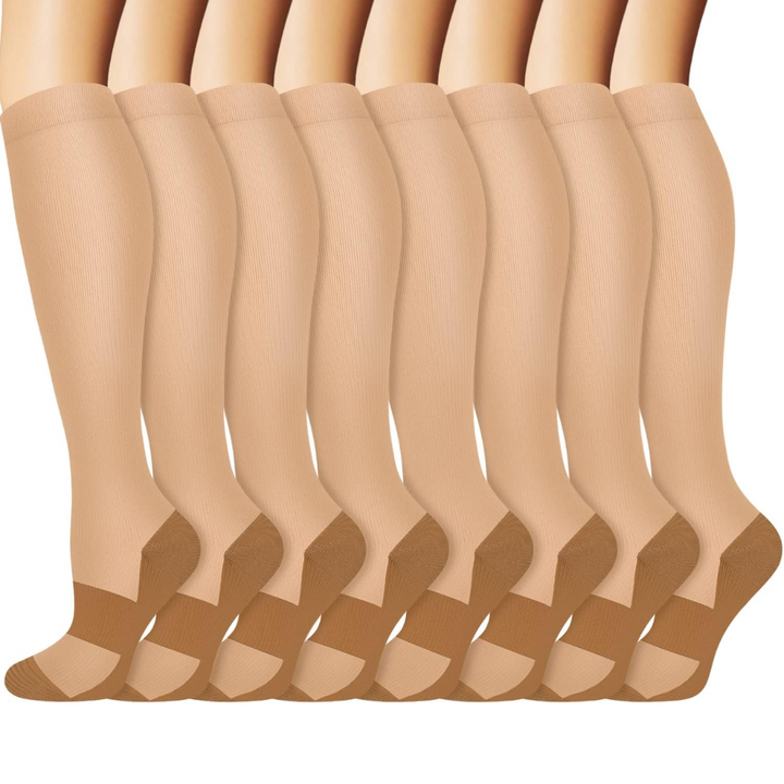 Gradual Compression Copper Socks 15-20mmHg (8 Pairs) - StepRelief