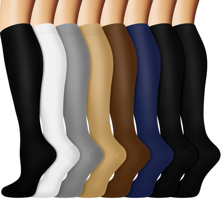 Gradual Compression Copper Socks 15-20mmHg (8 Pairs) - StepRelief