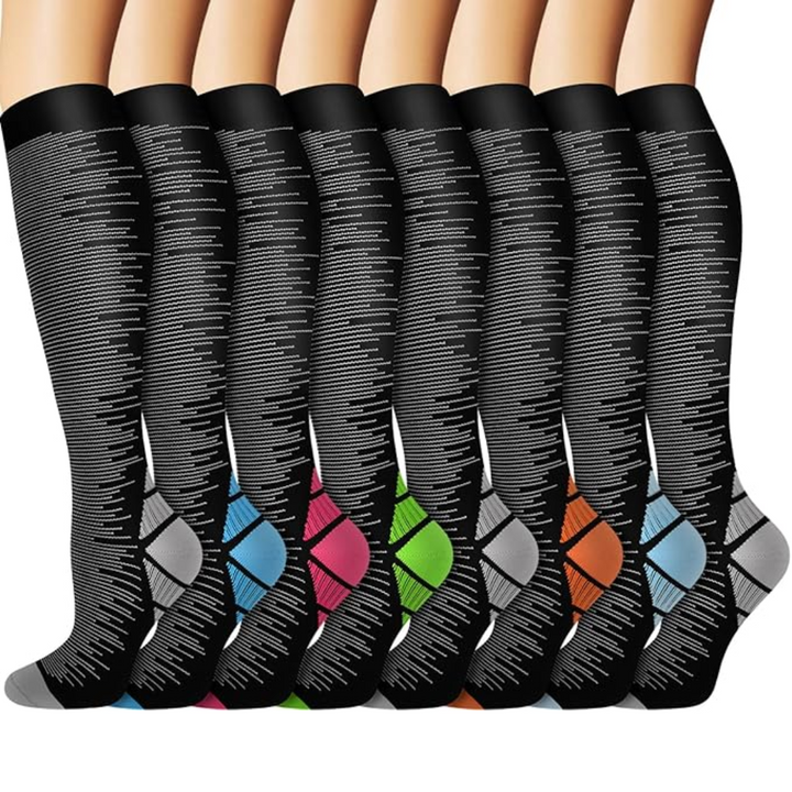 Gradual Compression Copper Socks 15-20mmHg (8 Pairs) - StepRelief
