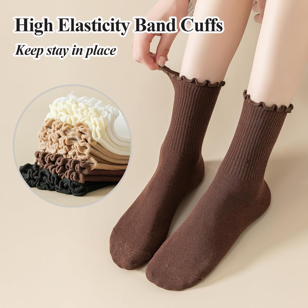Ruffled Cotton Ankle Socks - Lisa