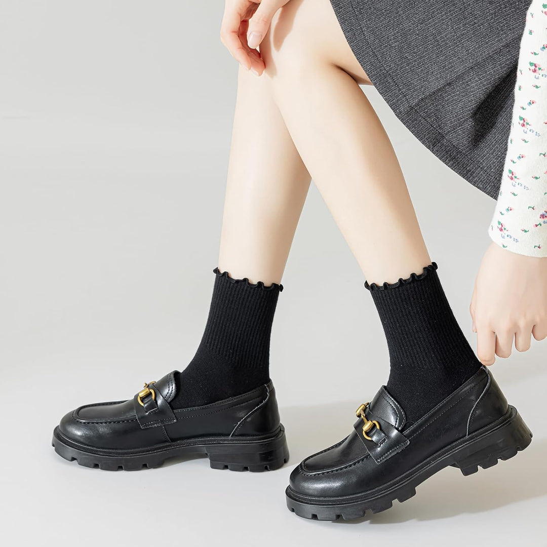 Ruffled Cotton Ankle Socks - Lisa