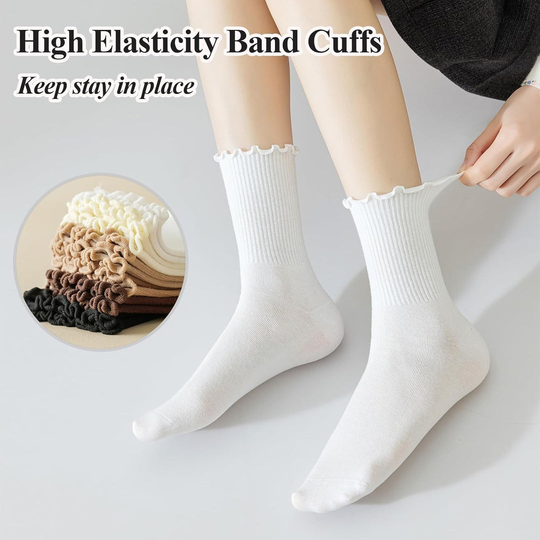 Ruffled Cotton Ankle Socks - Lisa