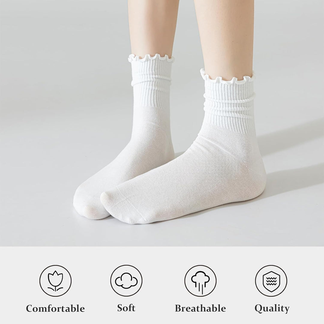 Ruffled Cotton Ankle Socks - Lisa