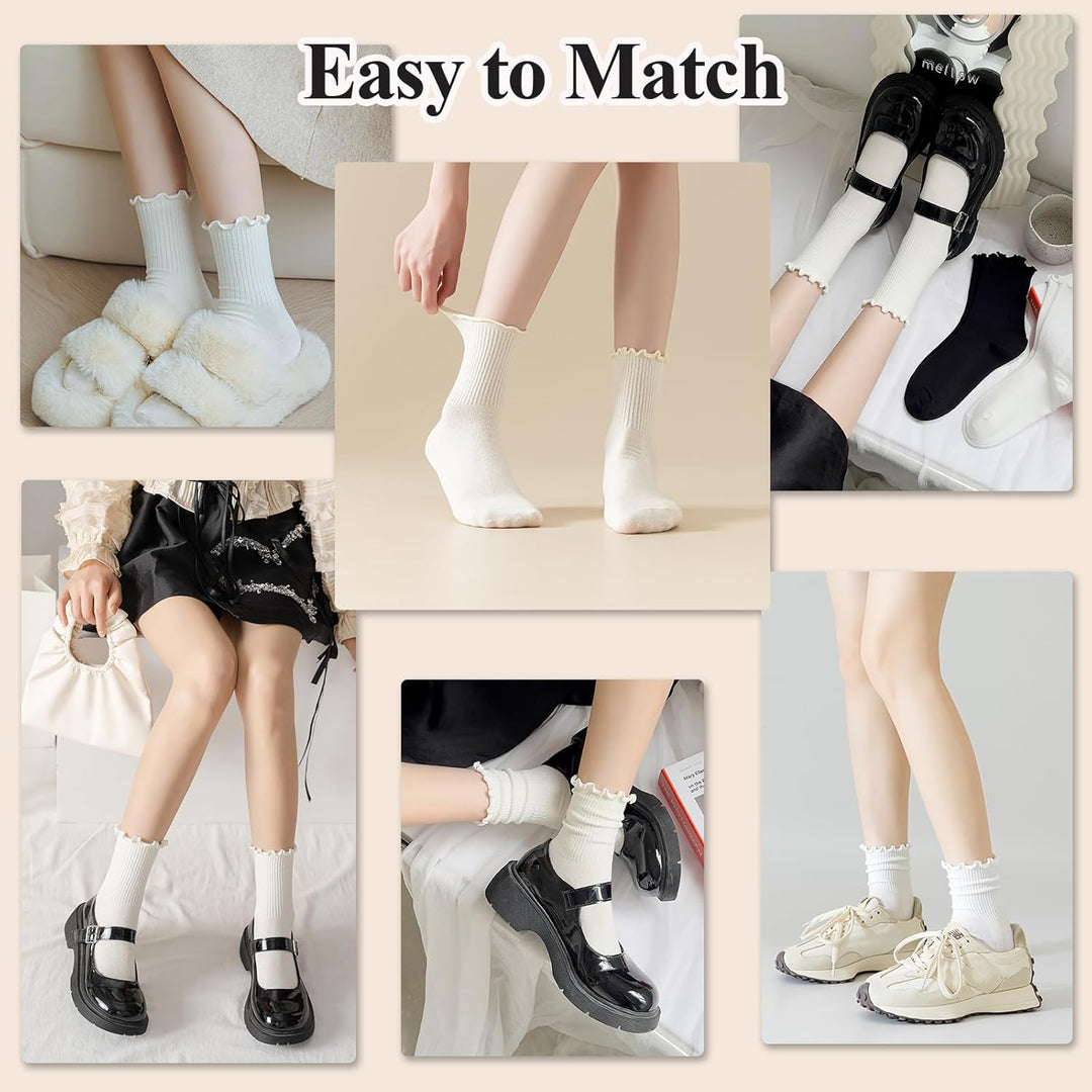 Ruffled Cotton Ankle Socks - Lisa
