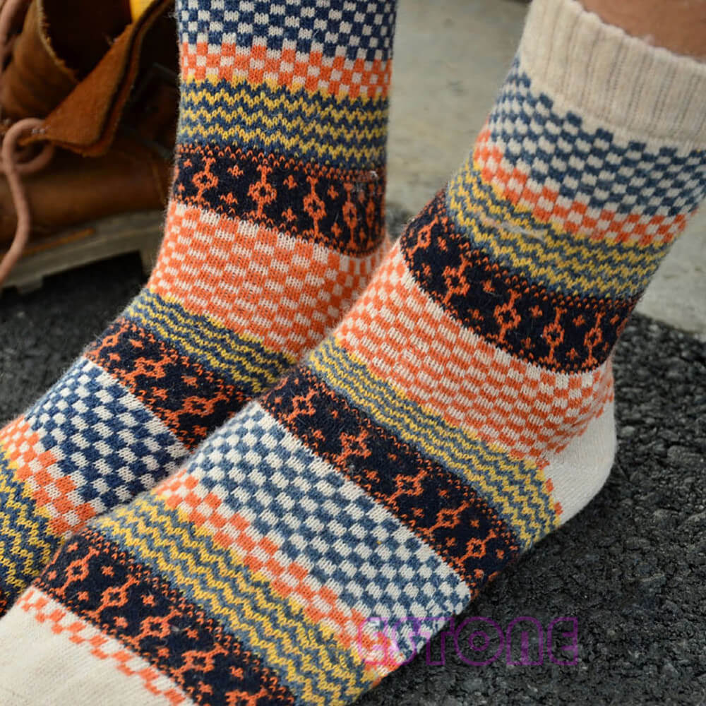 4-piece set of vintage autumn socks- Northern Lights